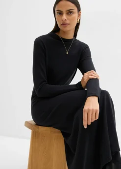 Vestido largo de punto fino con cachemir