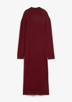 Vestido largo de punto fino de mezcla de viscosa fluida
