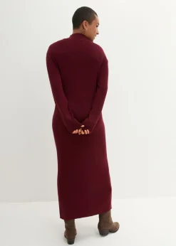 Vestido largo de punto fino de mezcla de viscosa fluida