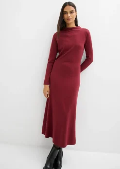 Vestido largo de punto fino con cachemir