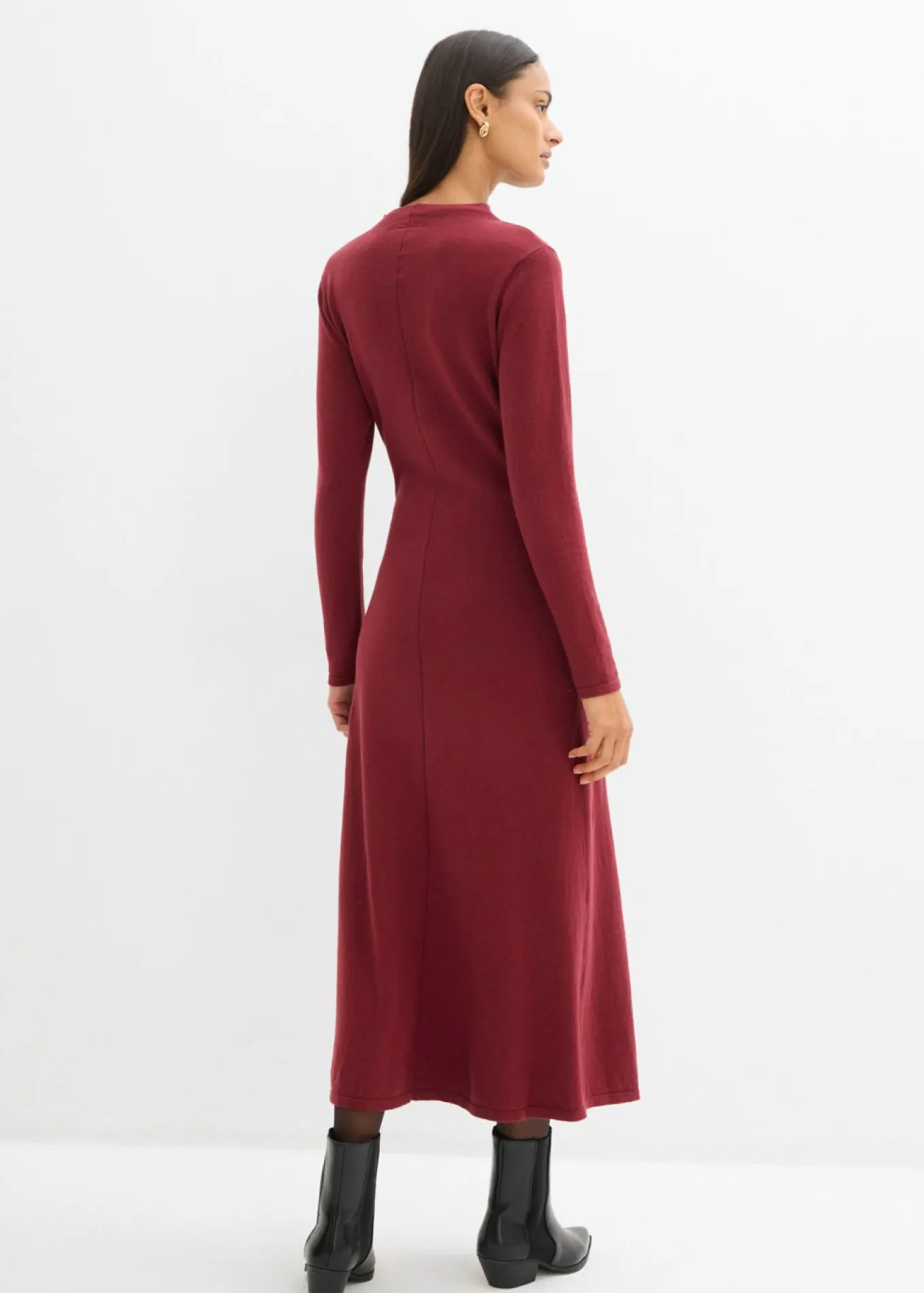 Vestido largo de punto fino con cachemir