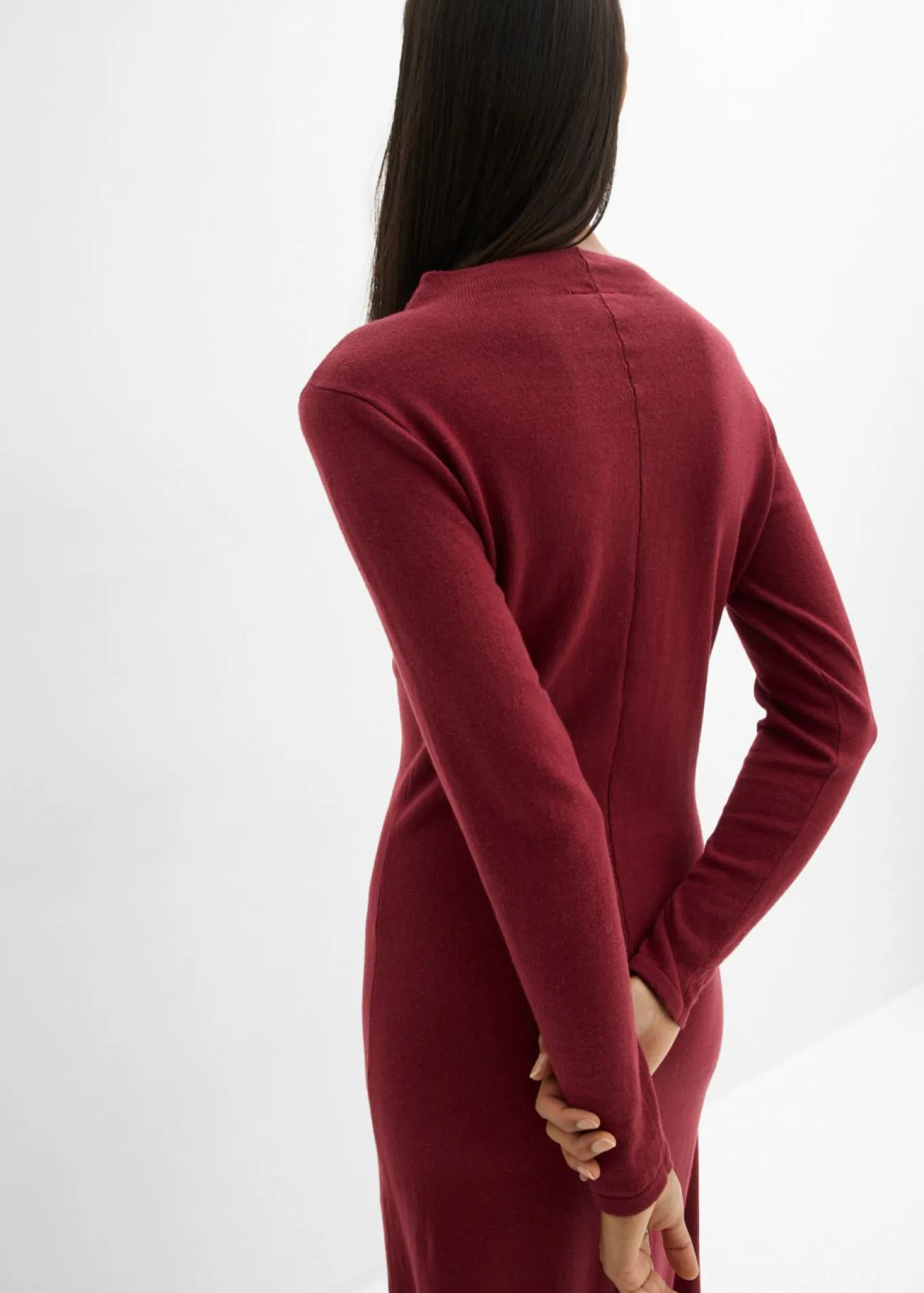Vestido largo de punto fino con cachemir