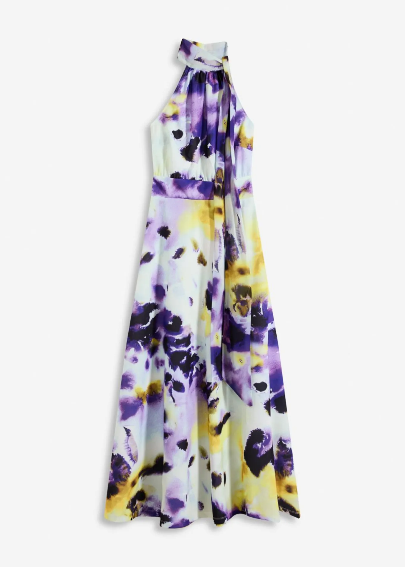 Vestido largo de tejido de neopreno firme