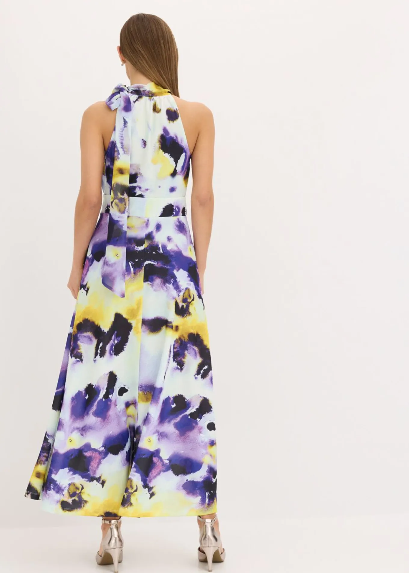 Vestido largo de tejido de neopreno firme