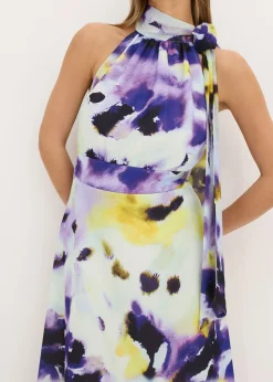 Vestido largo de tejido de neopreno firme