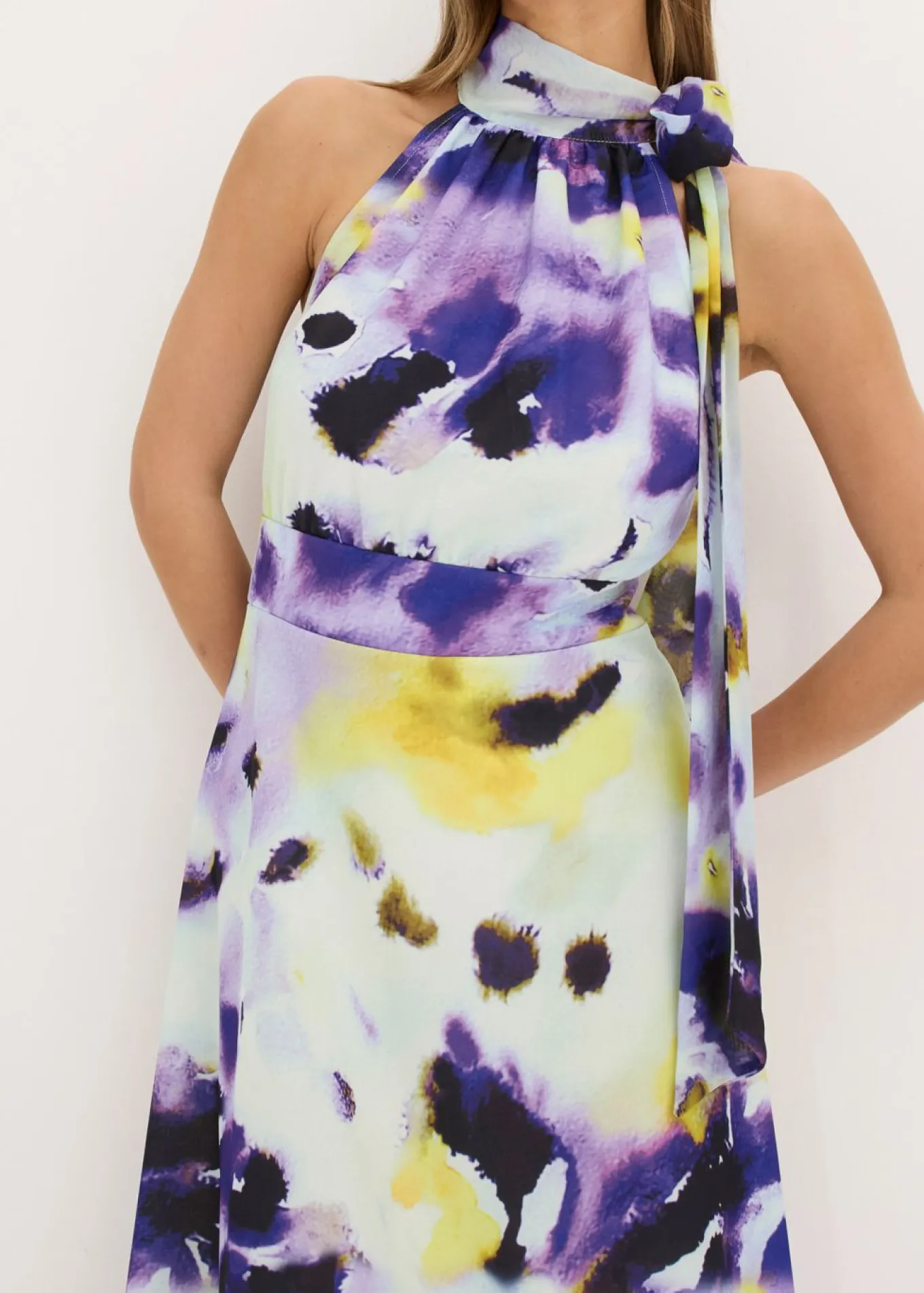 Vestido largo de tejido de neopreno firme