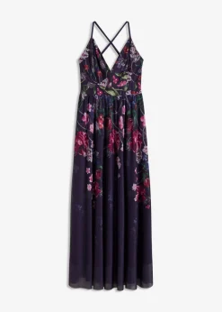 Vestido largo de tul delicado con tirantes