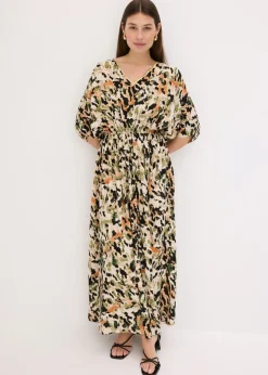 Vestido largo de viscosa fluida con lentejuelas