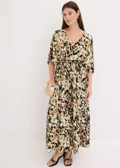 Vestido largo de viscosa fluida con lentejuelas