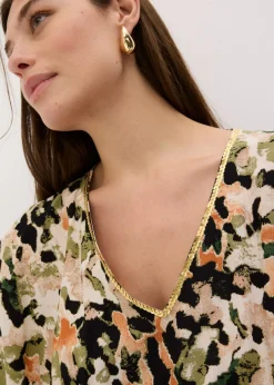 Vestido largo de viscosa fluida con lentejuelas