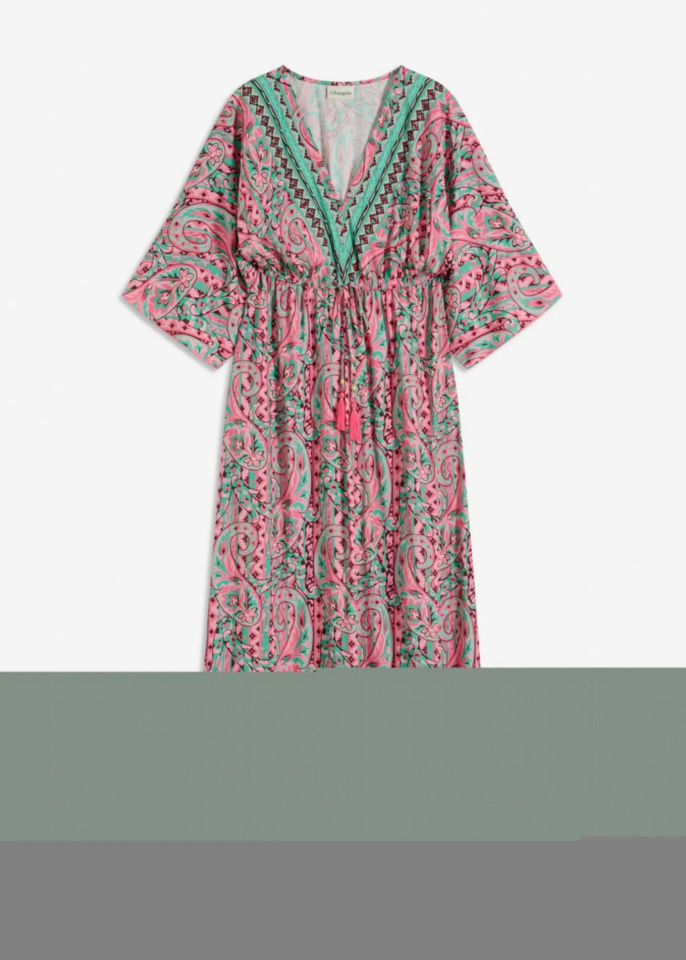Vestido largo estampado de viscosa fluida