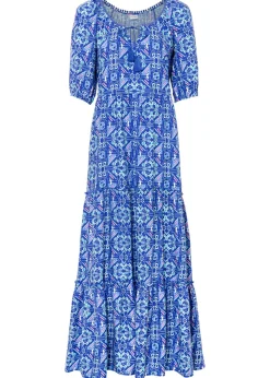 Vestido largo estampado de viscosa sostenible