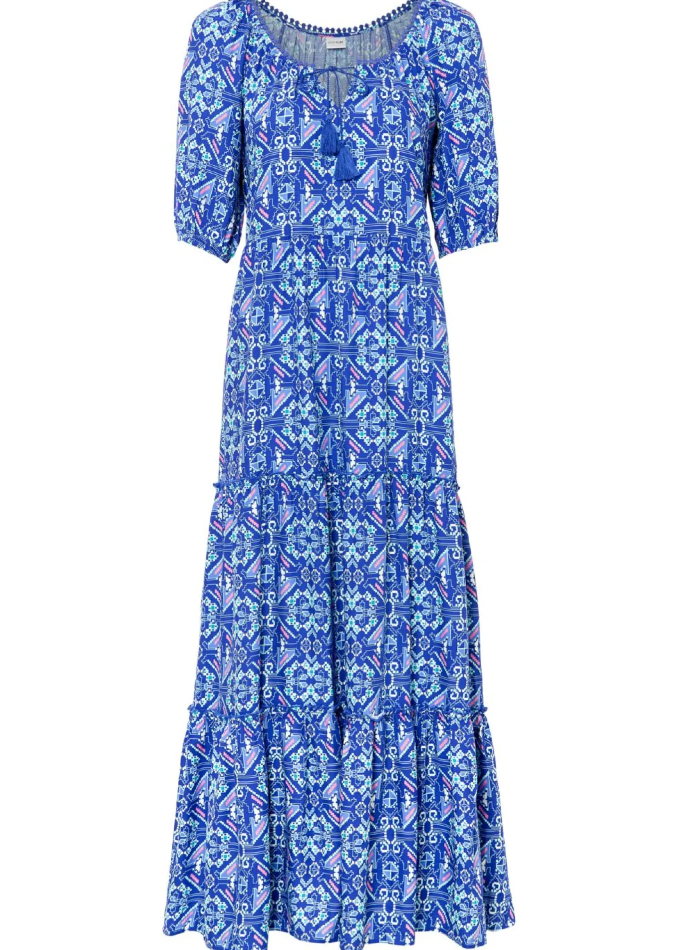 Vestido largo estampado de viscosa sostenible