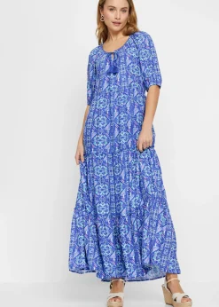Vestido largo estampado de viscosa sostenible