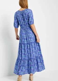 Vestido largo estampado de viscosa sostenible