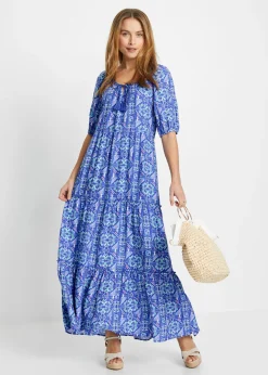 Vestido largo estampado de viscosa sostenible