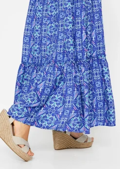 Vestido largo estampado de viscosa sostenible