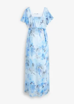 Vestido largo premamá de malla delicada