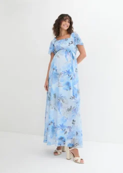 Vestido largo premamá de malla delicada