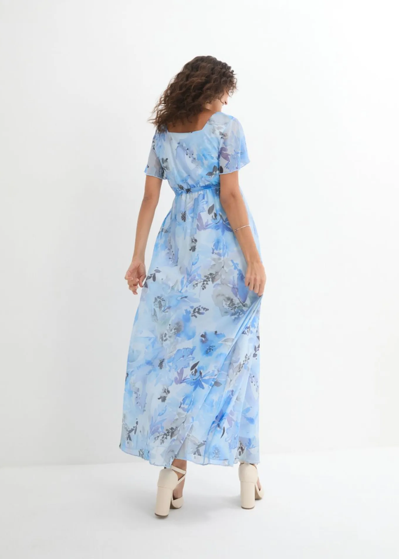 Vestido largo premamá de malla delicada