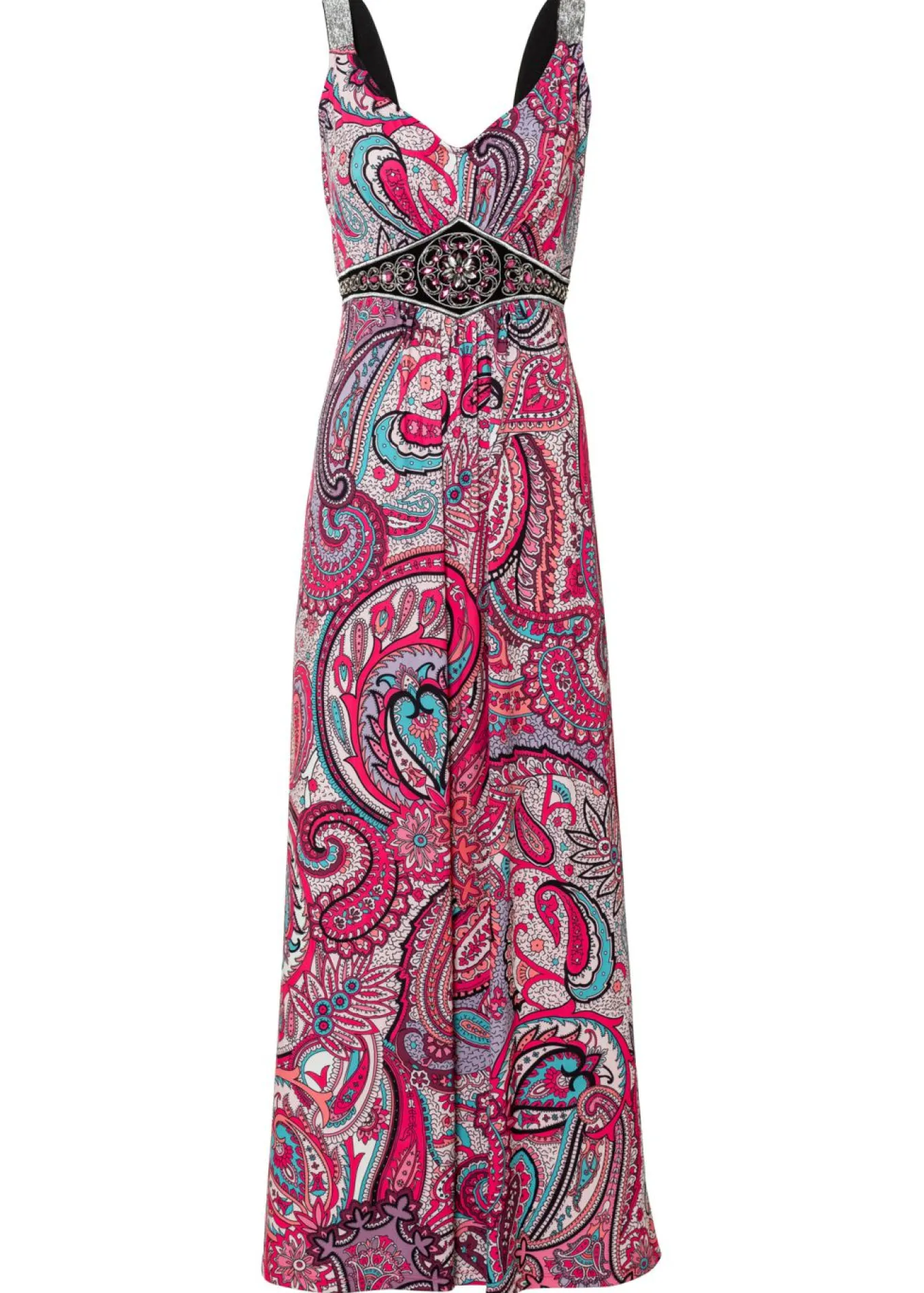 Vestido maxi con aplicaciones