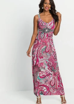 Vestido maxi con aplicaciones