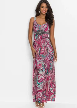 Vestido maxi con aplicaciones