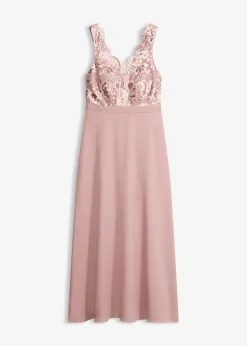 Vestido maxi con bordado de lentejuelas
