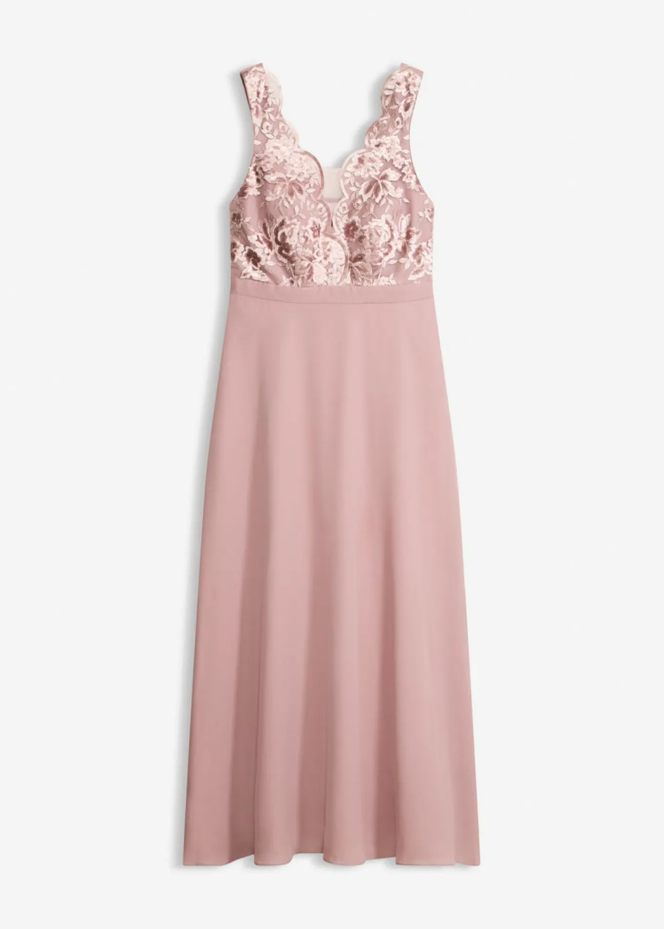 Vestido maxi con bordado de lentejuelas