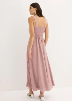 Vestido maxi con bordado de lentejuelas