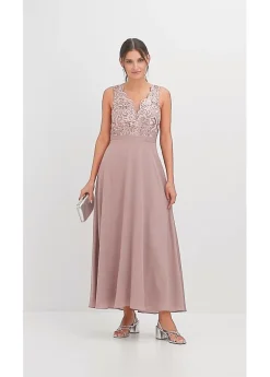 Vestido maxi con bordado de lentejuelas
