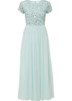 Vestido maxi con bordado de lentejuelas