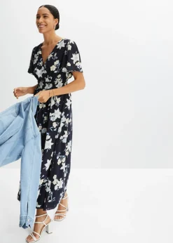 Vestido maxi con estampado de flores