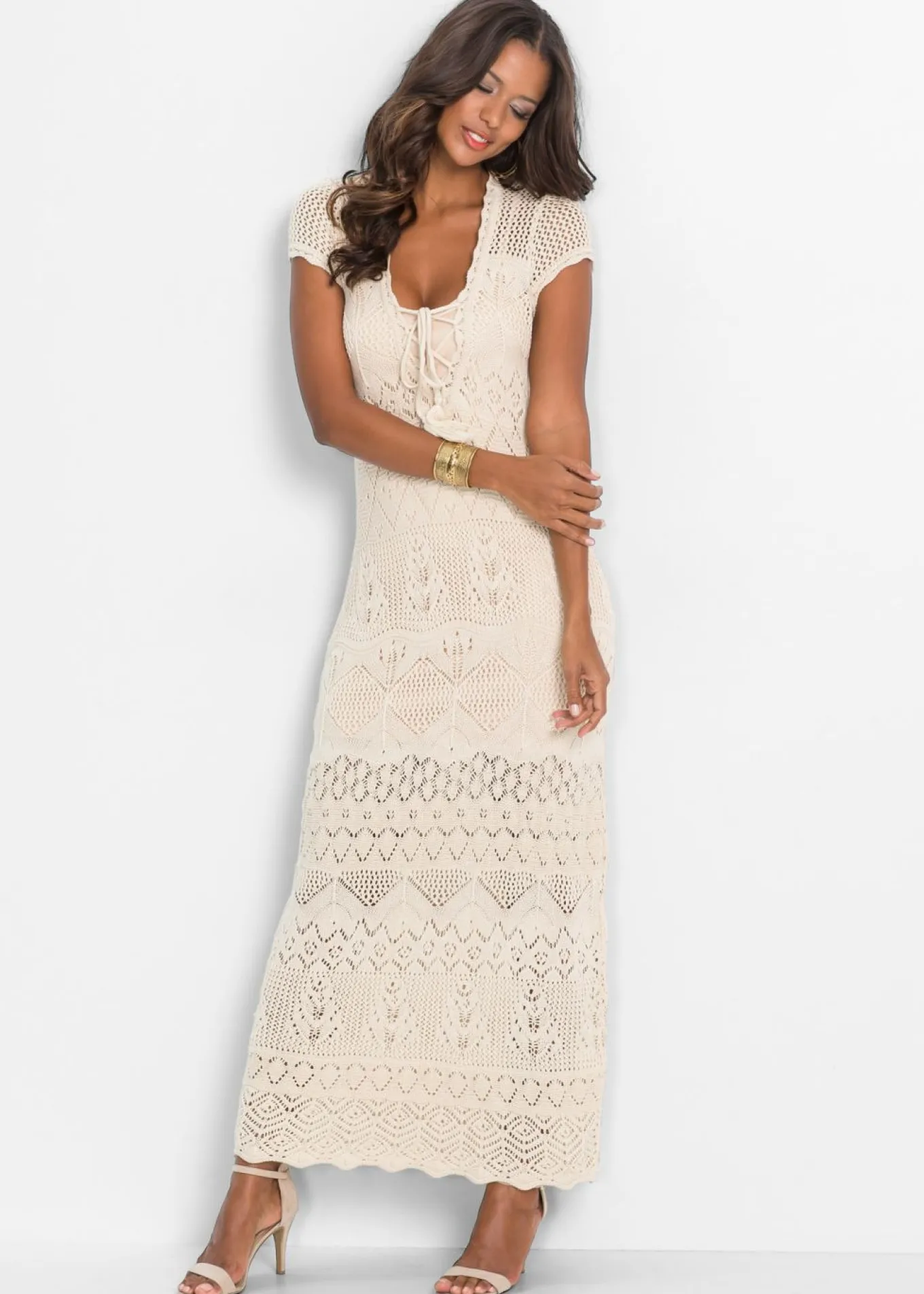 Vestido maxi de croché