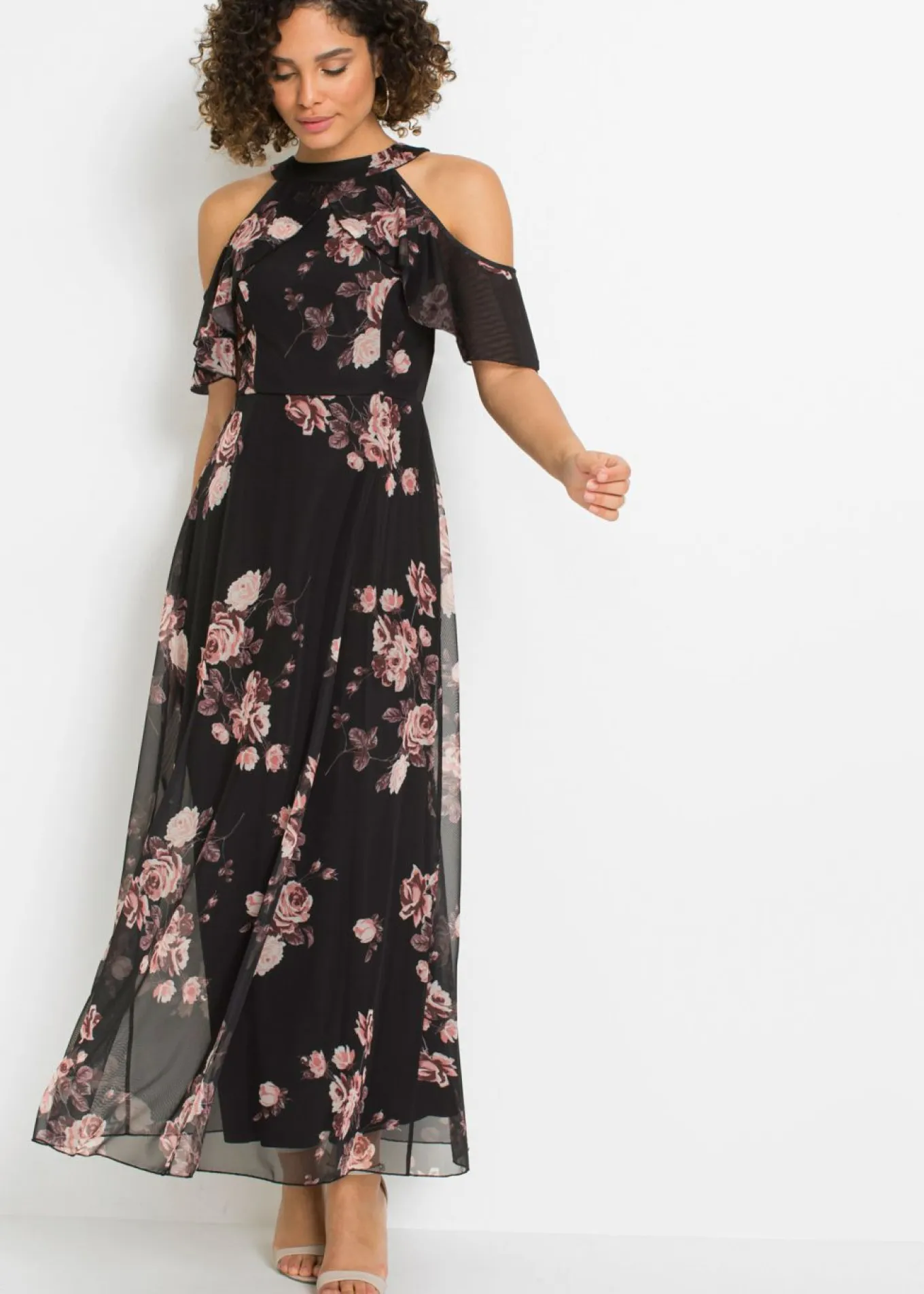 Vestido maxi de malla