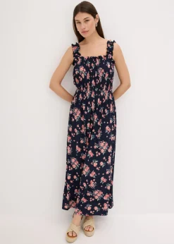 Vestido maxi de mezcla de viscosa fluida