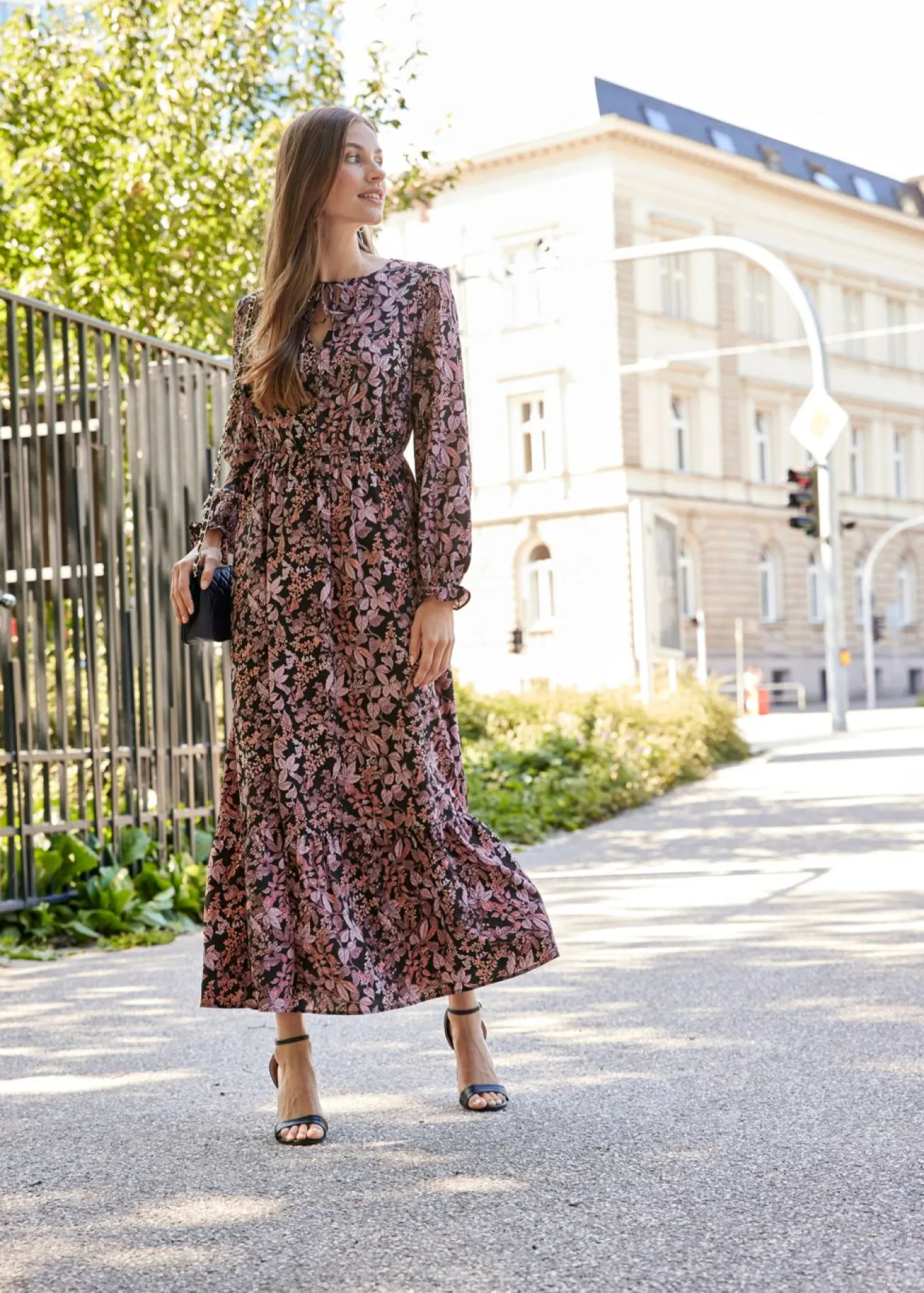 Vestido maxi de viscosa pura