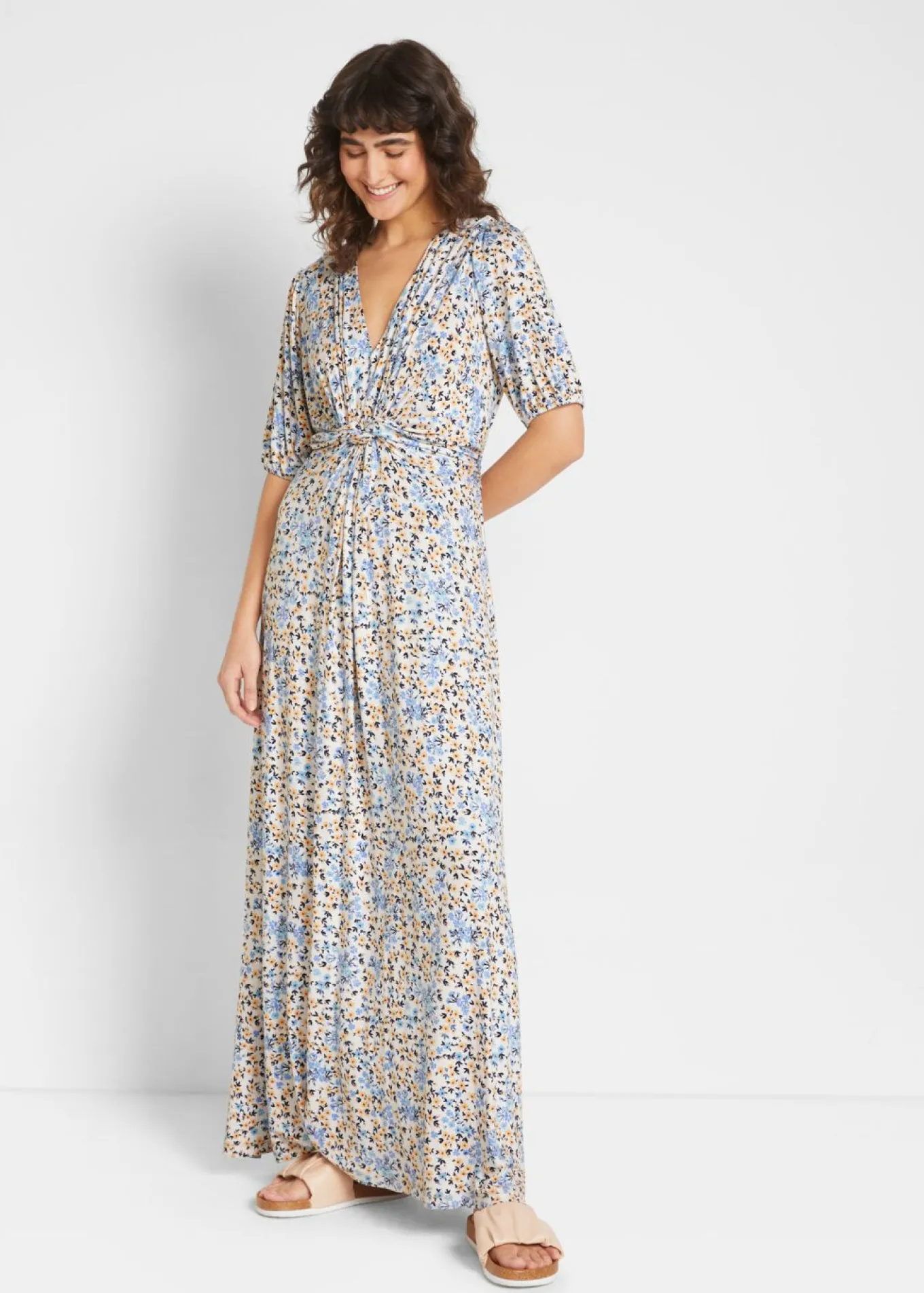 Vestido maxi premamá/de lactancia de punto