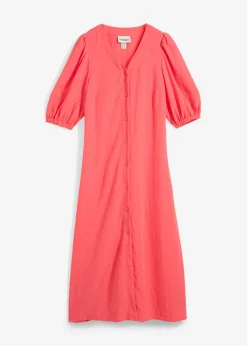 Vestido midi acampanado con mangas abullonadas