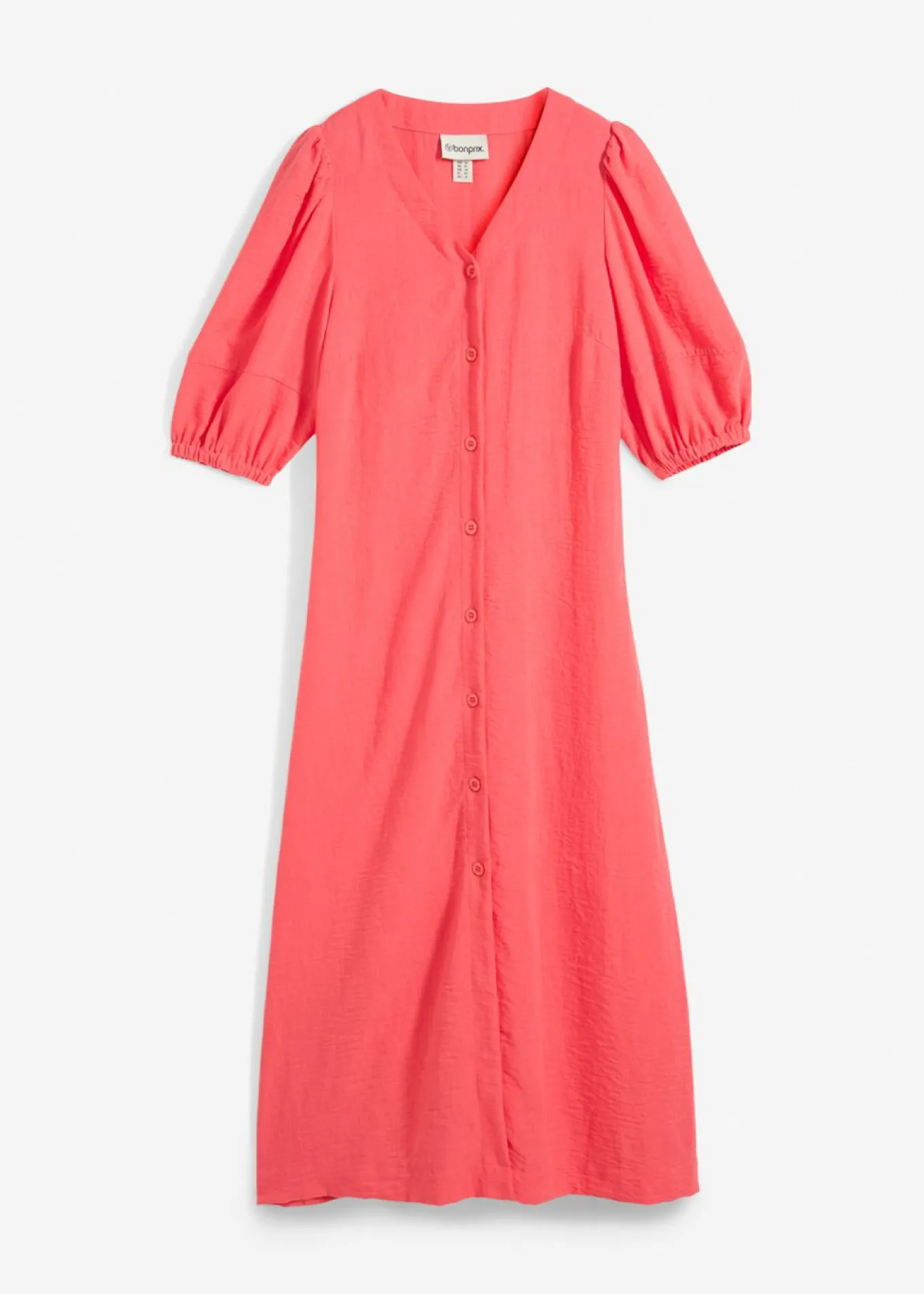 Vestido midi acampanado con mangas abullonadas