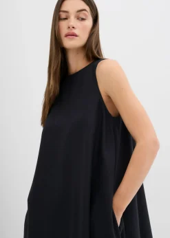 Vestido midi acampanado de mezcla de viscosa