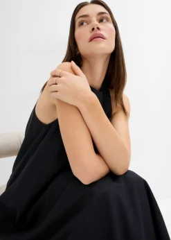 Vestido midi acampanado de mezcla de viscosa