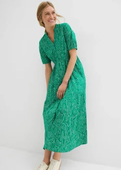 Vestido midi ancho de algodón puro
