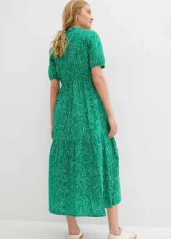 Vestido midi ancho de algodón puro