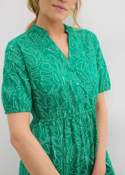 Vestido midi ancho de algodón puro
