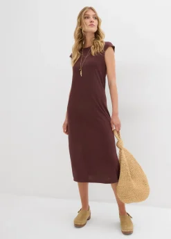 Vestido midi con aspecto de punto