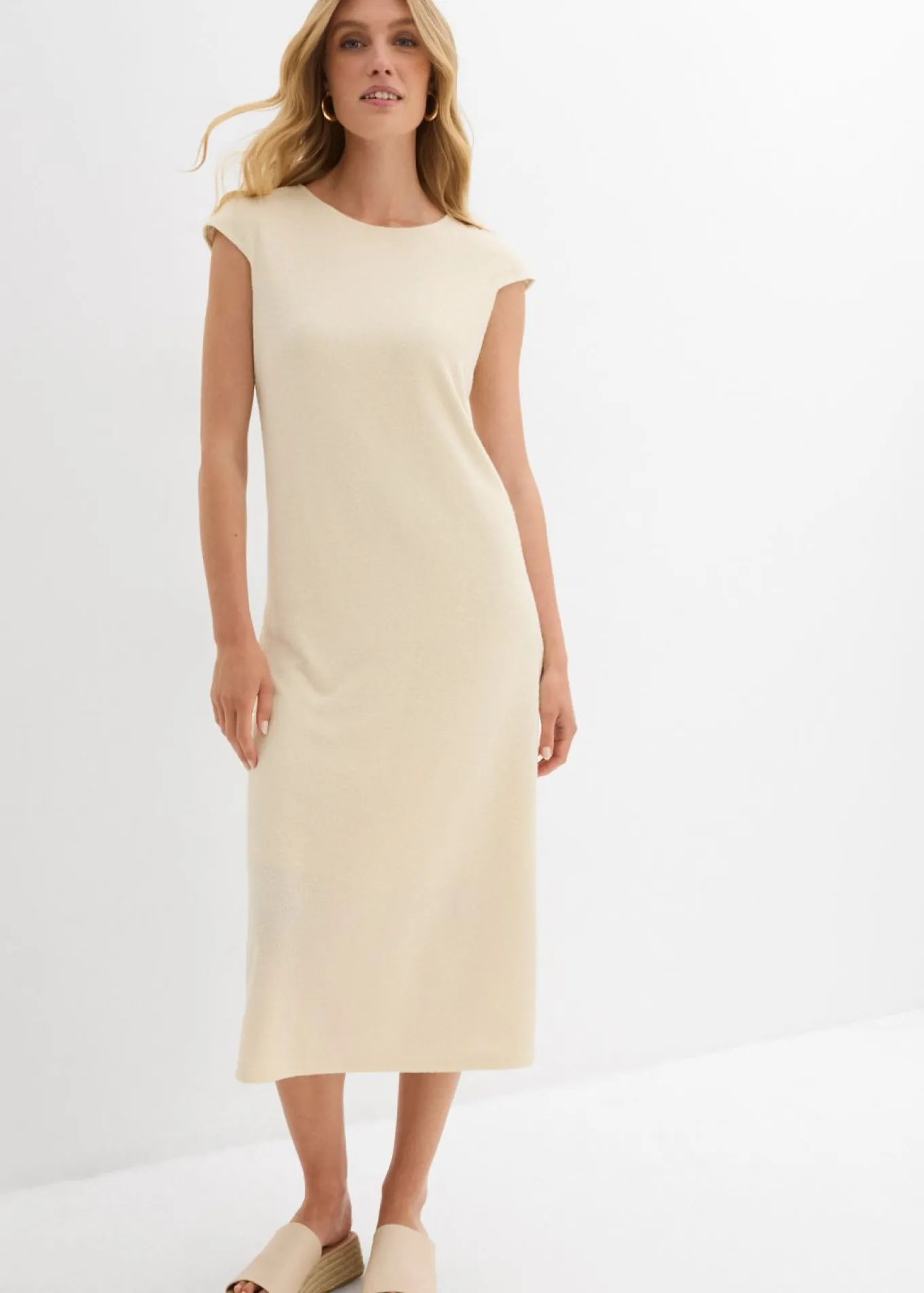 Vestido midi con aspecto de punto