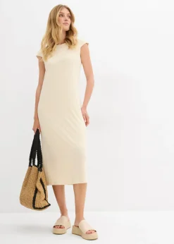 Vestido midi con aspecto de punto