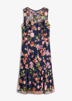 Vestido midi con bordado floral