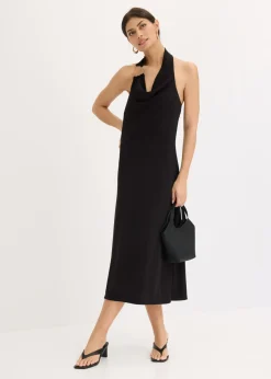 Vestido midi con detalle metálico decorativo